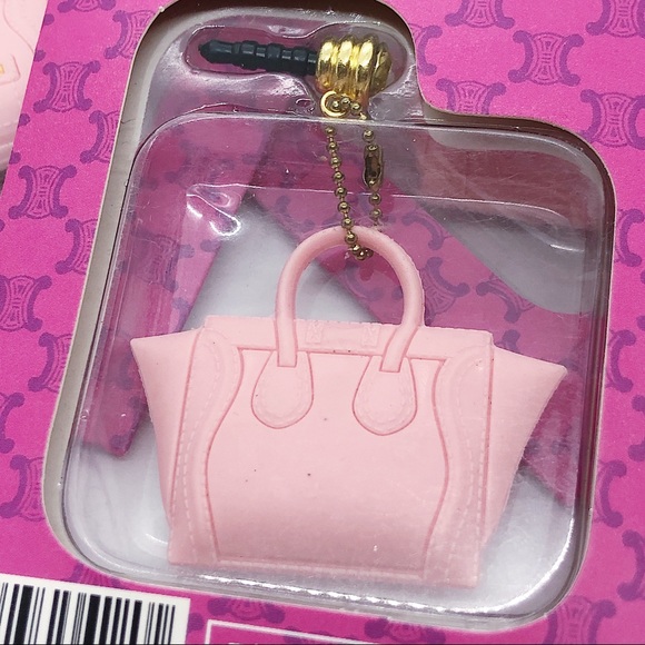 Pink Designer Silicone Purse Cell Phone Charm - Picture 3 of 3